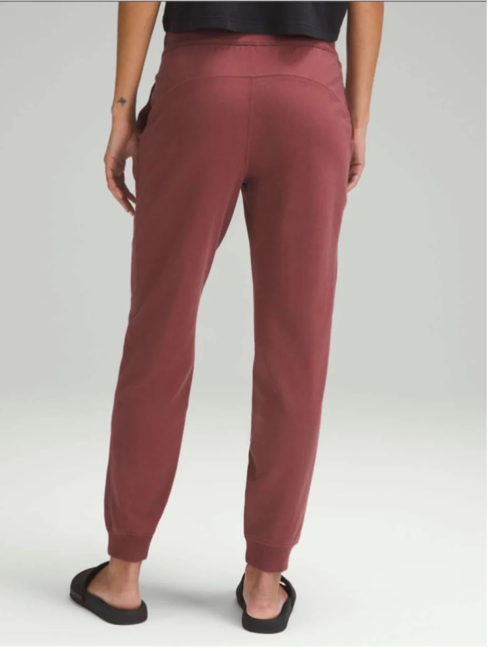 Lululemon Scuba High-Rise French Terry Jogger smoky red lounge wear gym sz 14